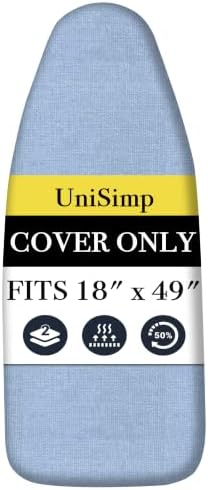 UniSimp Ironing Board Cover and Pad 18"x49" Extra Thick Natural Cotton by UniSimp