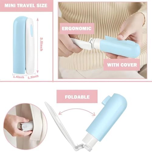 Mini Travel Lint Roller with 300 Sticky Sheets, Compact Portable Pet Hair - Image 2
