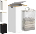 efluky Laundry Hamper with Lid, 100L Tall Laundry Basket with Bamboo Handles by efluky