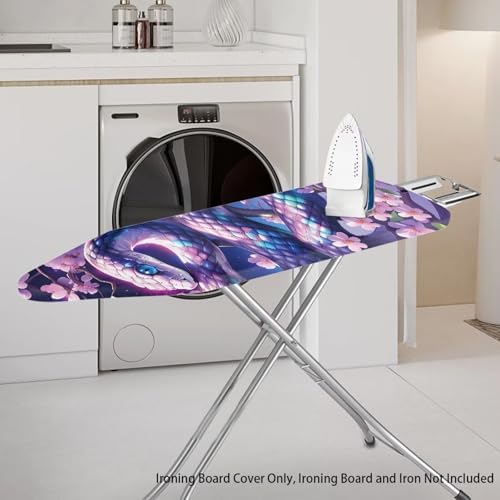 Snake Print Ironing Board Cover, Soft Stretch Polyester Pink Cherry Blossom - Image 2