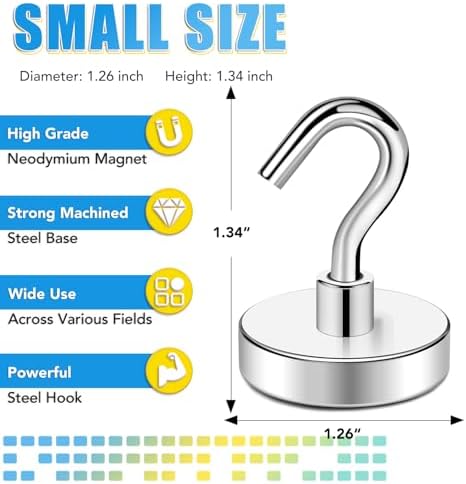 TRYMAG Magnetic Hooks for Cruise Cabins, 6 Pack - Image 2