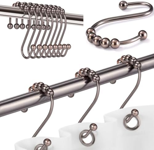 Silkfly Stainless Steel Shower Curtain Hooks, Rust Resistant Glide Hooks by Silkfly