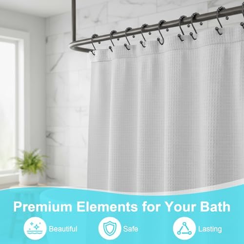 Silkfly Stainless Steel Shower Curtain Hooks, Rust Resistant Glide Hooks - Image 5