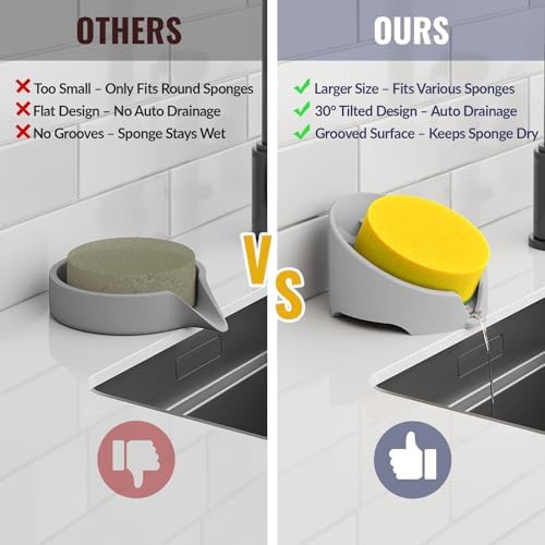 NiHome Silicone Sponge Holder for Kitchen Sink, Fits Scrub Daddy Mommy - Image 2