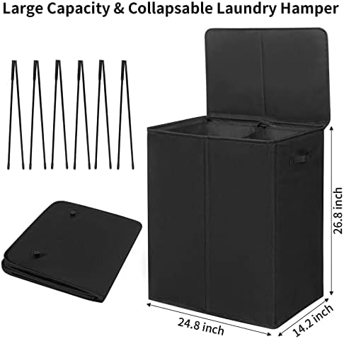 WOWLIVE 154L Double Laundry Hamper 2 Section - Image 5