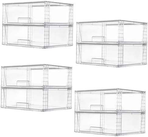 Vtopmart 8 Pack Large Clear Stackable Storage Drawers by Vtopmart