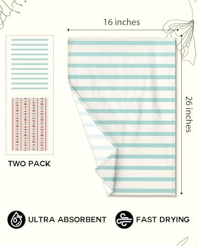 Miss Adola 2 Pack 150GSM Flour Sack Kitchen Towels, Stripe Fruit - Image 5
