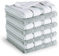 KitchenAid Albany Dishcloth 8 Pack Set, Matte Grey/White by KitchenAid