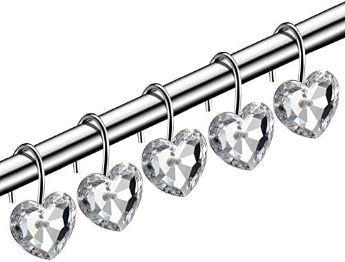 HBlife 12 Pcs Acrylic Decorative Rolling Diamond Shower Curtain Hooks Rust by HBlife