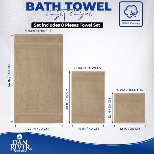 DAN RIVER 8 Piece Luxury Bath Towels - Image 2