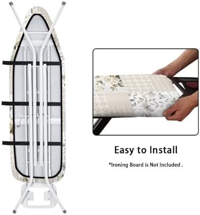 Retro Flower Plaid Ironing Board Cover Fits Standard Size Elasticized Edges - Image 4