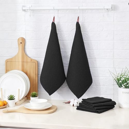 QUILTINA Kitchen Dish Cloths 6 Pack, 12 x 12 Inches, 100% Cotton Waffle Weave - Image 2