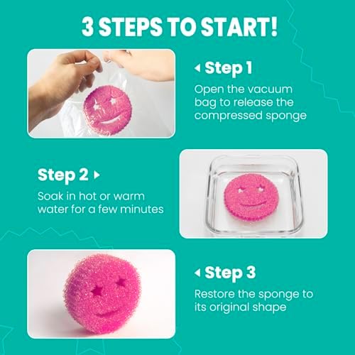 Scrub Sponge Dish Scrubbers, Temperature Controlled Non-Scratch Sponges Pad - Image 4