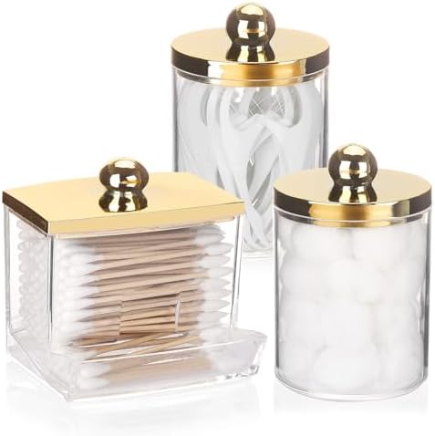 Tbestmax 10oz Cotton Ball Holder 7oz Qtips Dispenser, Bathroom Container by Tbestmax