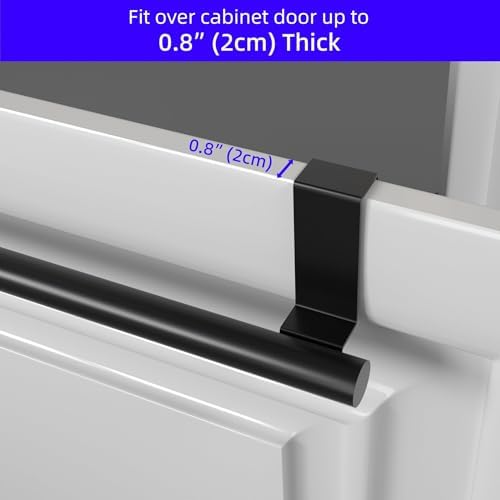 Cabinet Door Towel Bar, Kitchen Towel Holder, Matte Black 2 Pack - Image 2