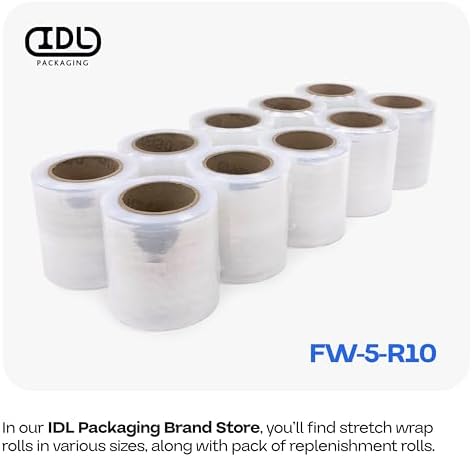 IDL Packaging 5" Stretch Wrap Mini Roll, 700 feet, 120 Gauge - Image 7