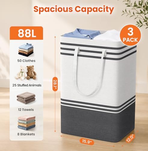 TranquilRelax 3-Pack Laundry Basket, Laundry Hamper - Image 2