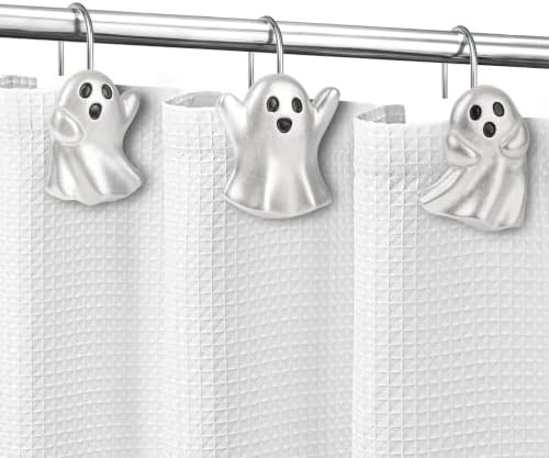 Sunlit Ghost Shower Curtain Hooks, Home Decorative Shower Curtain Rings - Image 3