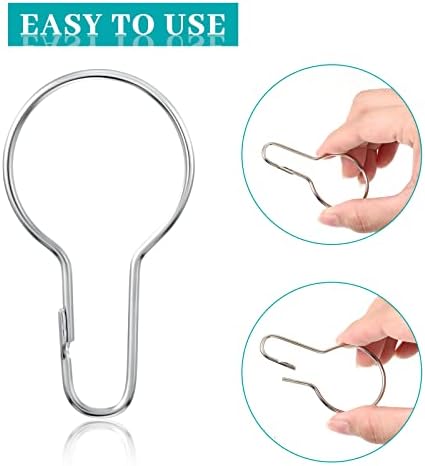Queekay 60 Pcs Metal Shower Curtain Hooks Reusable Hanging Clips - Image 4