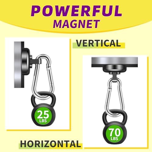 Black Magnetic Hooks, 70 lbs Heavy Duty Magnetic Hooks, 10 Pack - Image 3
