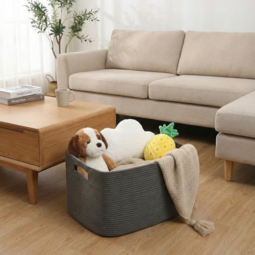 JMvicyroam 65L Large Woven Cotton Rope Blanket Basket - Image 2