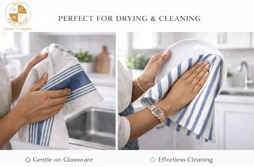 Pack of 6 Cotton Kitchen Towels Set, Dish Towels, Cleaning Rags, Kitchen Dish - Image 6