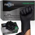 FINITEX Disposable Nitrile Diamond Texture Black 8mil Mechanic Gloves by FINITEX