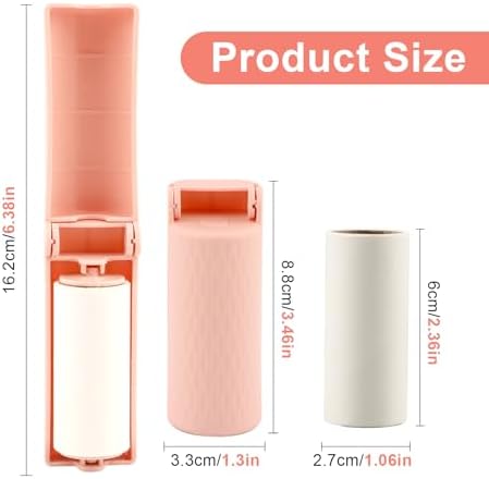 Mini Travel Lint Roller, 4 Handles + 12 Refills, 360 Sheets Total - Image 4
