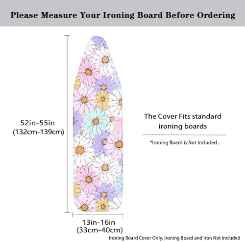 Colorful Daisy Ironing Board Cover, 15x54 Inch Standard Ironing Board Cover - Image 3