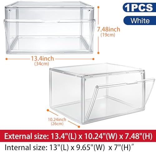 1 Pack Acrylic Shoe Boxes for Flat, Loafer & Small Space, Fits Size 12.5 - Image 4