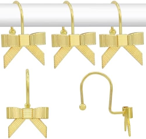 Decorative Shower Curtain Hooks, Luxury Bowknot Shower Curtain Rings, Modern by JTDTH