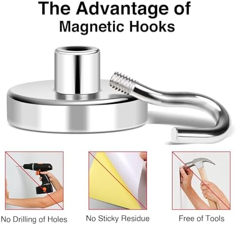 MIKEDE Magnetic Hooks 85Lbs Heavy Duty Magnets - Image 5