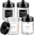 Amolliar Glass Apothecary Jars Qtip Holder w/Plastic Lids by Amolliar