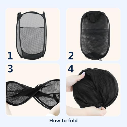 Pop Up Laundry Hamper, Mesh Laundry Basket Collapsible, Foldable Hamper - Image 3