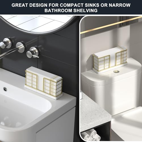 Wican Marble Vertical Stance Bathroom Napkin Holder, Takes Up Less Space - Image 3