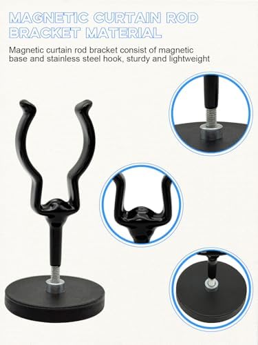 Magnetic Curtain Rod Bracket for Metal Door, No Drilling Curtain Hooks for - Image 3