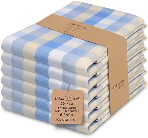 Urban Villa Kitchen Towels Cotton Dish Towels 20”x30” Bluesand by CottonTrends