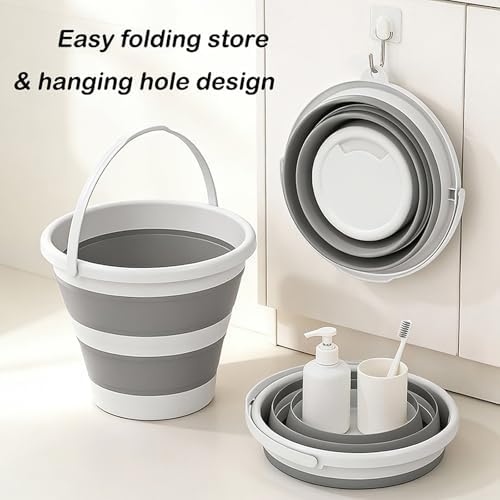 2 Pack Collapsible Bucket with Handle 5L, BPA Free Foldable Round Plastic Water - Image 4