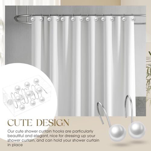 Threehoney 12 Pcs Cute Shower Curtain Hooks Shower Curtain Ring - Image 4
