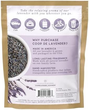 Lavender Dryer Sachets 6-Pack, Reusable Laundry Freshener, Real Lavender - Image 3