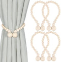 KLOGTSIND Magnetic Curtain Tiebacks, 4 Pack Wood Bead Curtain Holdbacks by KLOGTSINDDirect
