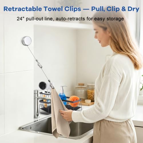 RealPlus Large Sponge Holder for Sink Caddy, 90° Kitchen Sink Organizer - Image 6