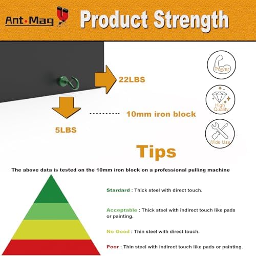 Ant Mag Magnetic Hooks Heavy Duty 22LBS Strong Magnet Snap Hooks 8 Pack - Image 3