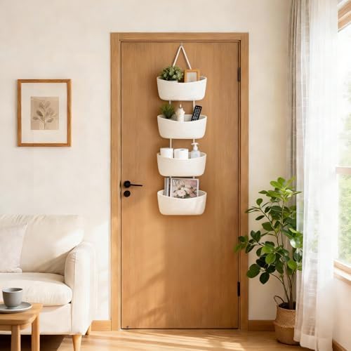Dahey Over The Door Hanging Basket Storage 4-Tier Woven Wall Basket - Image 2