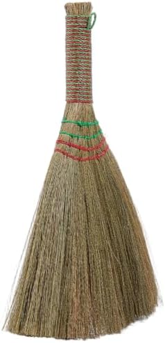 GORGECRAFT 12 Inch Hand Whisk Broom Soft Grass Natural Handle Bamboo Dark Khaki - Image 7