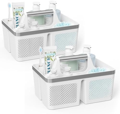 BYUNER 2Pack Shower Caddy Dorm: Portable Bathroom Caddy Organizer by MakesYourHomeMoreOrganized