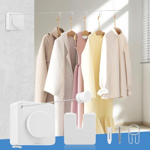 15.7Ft Retractable Clothesline Indoor, Non-Sagging Outdoor Clothesline - Image 4