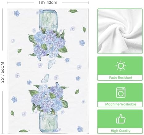 Artoid Mode Hydrangea Vase Butterfly Spring Kitchen Towels Dish Towels - Image 6