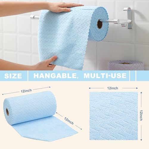 80 Pack Microfiber Cleaning Cloth Roll Reusable Paper Towels 12"x12" Tear Away - Image 2