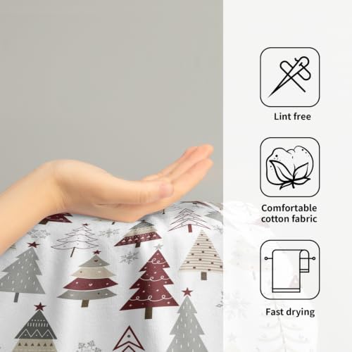 Christmas Tree Bathroom Hand Towels 2PCS 28x14 Inch Christmas Pine Tree Towels - Image 4